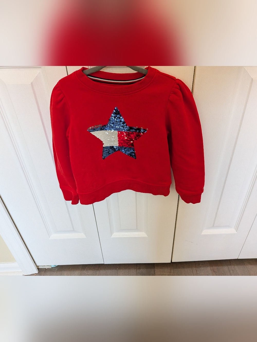 Tommy Hilfiger Red Kids' Sequin Star Sweatshirt